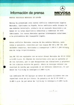 Presseinformationen Dezember 1986 (Spanisch)