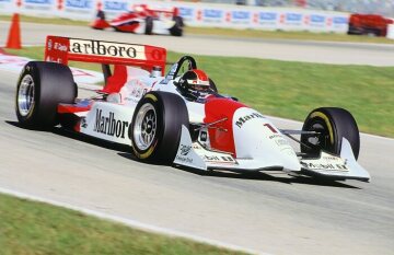 Al Unser jr. (number 1) in an IndyCar Penske-Mercedes PC 24, 1995