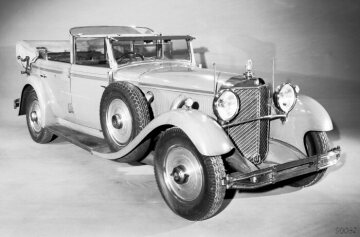 Mercedes-Benz 770, 150/200 PS, Großer Mercedes, Cabriolet F, Bauzeit: 1930 bis1938.
Wagen von Wilhelm II., dt. Kaiser, im Jahr 1950 für das Mercedes-Benz-Museum aus den Niederlanden angekauft.