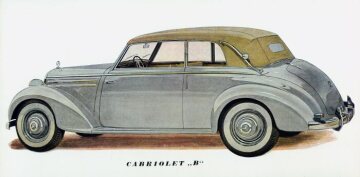 Mercedes-Benz Typ 170 S Cabriolet B, 1949-51; Zeichnung von Walter Gotschke aus dem Prospekt von 1949
