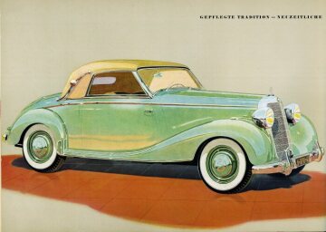 Mercedes-Benz Typ 170 S Cabriolet A, 1949-51; Zeichnung von Walter Gotschke aus dem Prospekt von 1950.