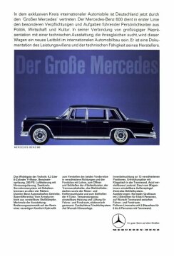 Werbeanzeige Mercedes-Benz: "Der große Mercedes", Mercedes-Benz Typ 600