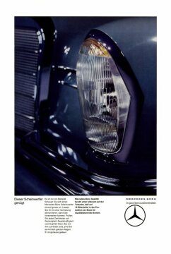 Werbeanzeige Mercedes-Benz: "Dieser Scheinwerfer genügt", Mercedes-Benz Typ W 111