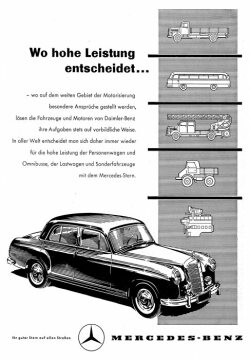 Advertisement Daimler-Benz AG:
"Where high performance decides ...", Mercedes-Benz W 180