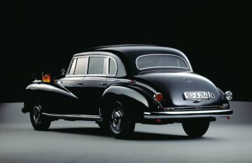 The Mercedes-Benz 300 (W 186 II) type is the first official car of German Chancellor Konrad Adenauer. During his tenure, lasting until 1963, and thereafter until his death in 1967, Adenauer uses a total of six different type 300 vehicles. His first official car of 1951 is now on display at the museum of German history, the "Haus der Geschichte" in Bonn.