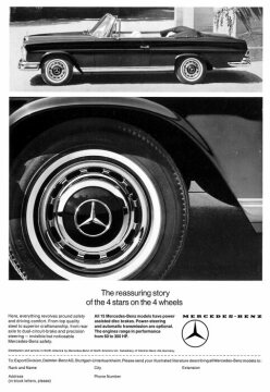 Advertising Mercede-Benz: "The reassuring story of the 4 stars on the 4 wheels", Mercedes-Benz type W 111/112