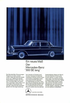 Werbeanzeige Mercedes-Benz: "Ein neues Maß: Der Mercedes-Benz '300 SE lang'"