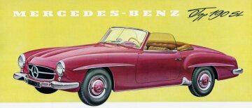 Mercedes-Benz 190 SL Roadster
Baureihe W 121
Zeichnung aus dem Prospektblatt 1956