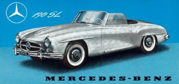 Mercedes-Benz 190 SL (W 121, 1955 - 1963); Zeichnung aus dem Prospektblatt von 1956.