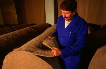 Renewable raw material, production of mats made from flax and sisal, 1995 