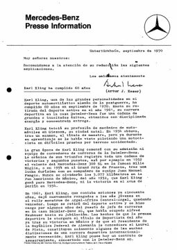 Presseinformationen September 1970 (Spanisch)