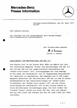 Presseinformation 29. März 1971