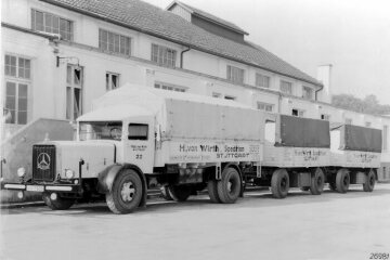 Mercedes-Benz L 6500 (L 54), Pritschenwagen der Spedition Hans von Wirth Stuttgart mit OM 54-Dieselmotor, 6,5 to Nutzlast