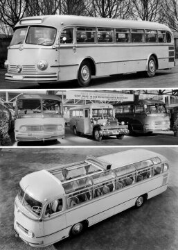 Omnibus-Generationen
Oben: Mercedes-Benz O 6600 H
Mitte: Mercedes-Benz Lo  2000 (L 60) von 1932
Unten: Mercedes-Benz O 321 H