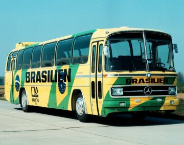 Mercedes-Benz O 302 
touring coach,
Football World Cup in Germany, 1974,
Coach used by the national football team of Brazil