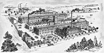 Contemporary illustration of the Berlin-Marienfelde plant around 1898.