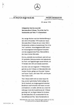 Presseinformationen 3. Januar 1994