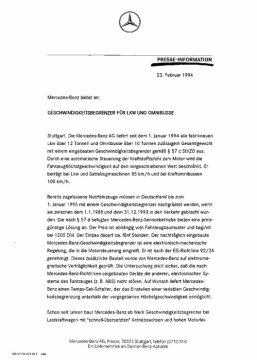 Presseinformationen 23. Februar 1994