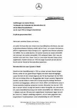 Presseinformationen 26. April 1994