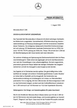 Presseinformationen 1. August 1994