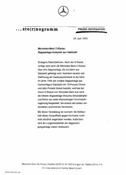 Presseinformationen 9. Juni 1993