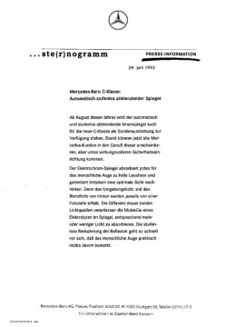 Presseinformationen 9. June 1993