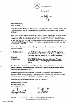 Presseinformationen 13. August 1993