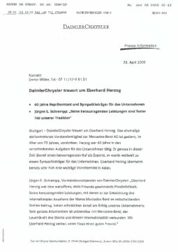 Presseinformationen 26. April 2000