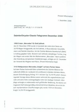 Press Information December 1, 2000