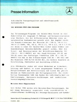 Presseinformationen September 1987