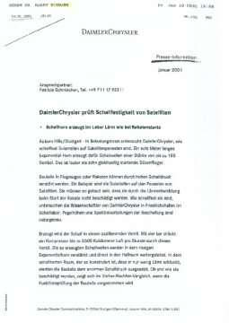 Presseinformationen 19. Januar 2001