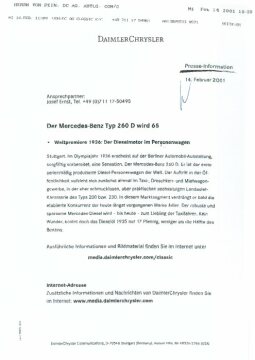 Presseinformationen 14. Februar 2001