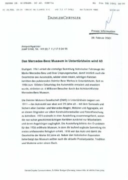 Presseinformationen 28. Februar 2001