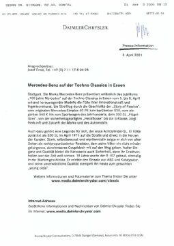 Presseinformationen 3. April 2001