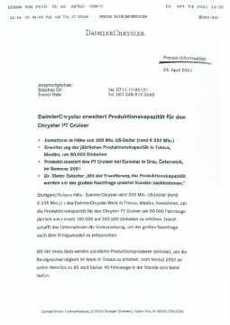 Presseinformationen 24. April 2001