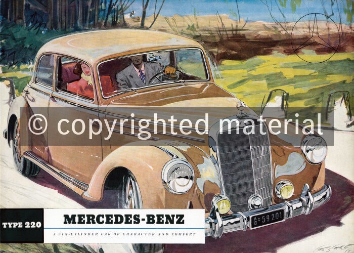 2005DIG1137 Mercedes-Benz 220 im Jahr 1951 - Zeichnung von Walter Gotschke