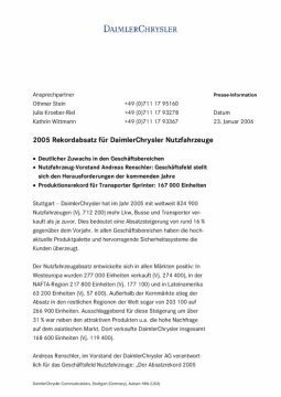 Presseinformationen 23. Januar 2006