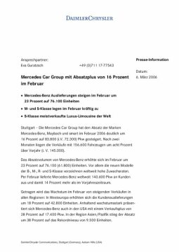 Presseinformationen 6. März 2006