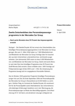 Presseinformationen 6. April 2006