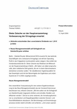 Presseinformationen 12. April 2006