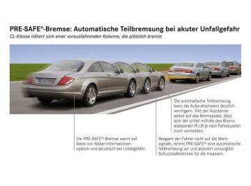 Mercedes-Benz CL
PRE-SAFE - Im neuen Mercedes-Coupé beginnt der Insassenschutz schon vor dem Unfall