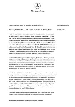 Presseinformationen 6. März 2006