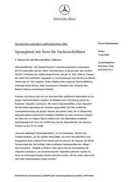 Presseinformationen 15. März 2006