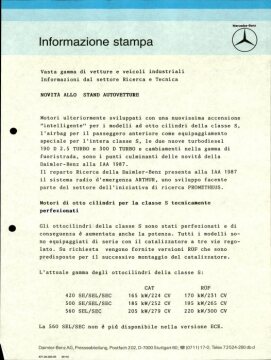 Presseinformationen 11. September 1987n (italienisch)