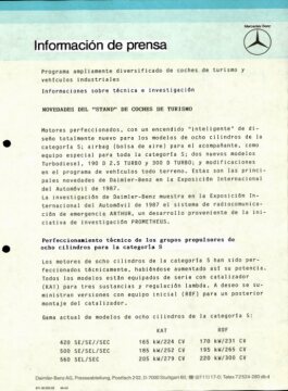 Presseinformationen 11. September 1987 (Spanisch)