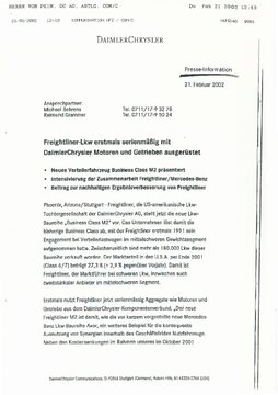 Presseinformationen 21. Februar 2002