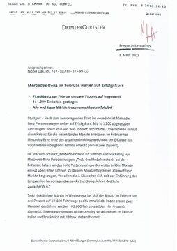 Presseinformationen 8. März 2002