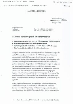 Presseinformationen 10. April 2002