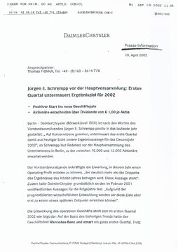 Presseinformationen 10. April 2002