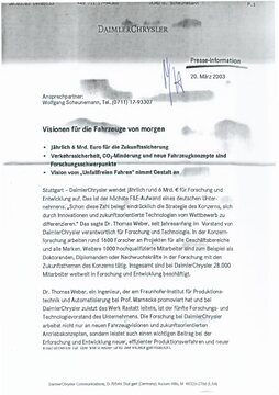 Presseinformationen 20. März 2003